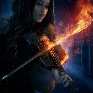 Flaming violin
