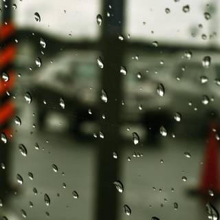 Raindrops on glass-macro