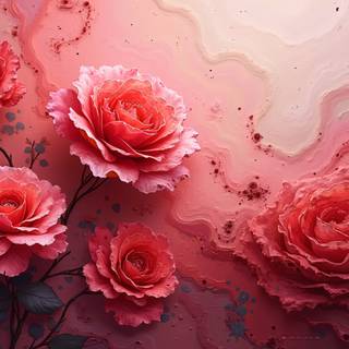 Painted Red Roses