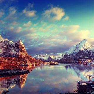 Sunset in Reine Village