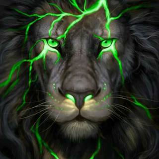 my profile pic (green lightning lion)