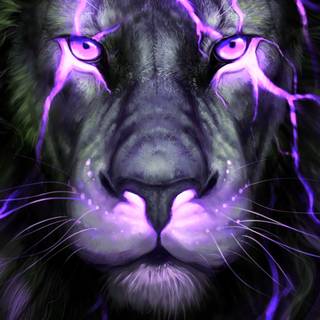 purple lightning lion