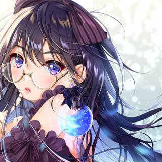  Girl With Glasses Purple Eyes Blue