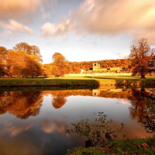 Nature water lake trees forest clouds