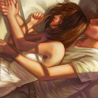  man and woman sleeping