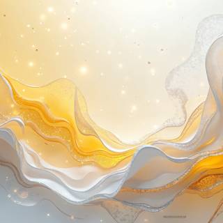 White Yellow 3D Waves Background