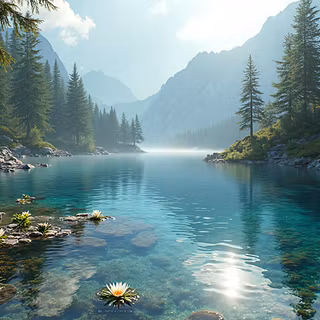  Alpine Mountain Lake,Alps,Forest
