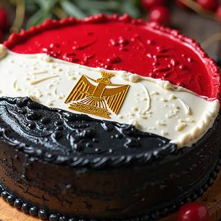 Egypt Flag Painted On Cake