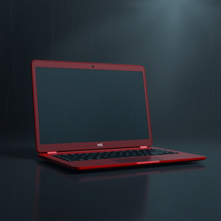 Red laptop 