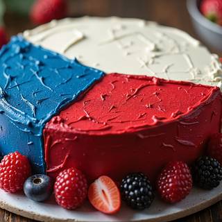 Czech Republic Flag Painted On Cake