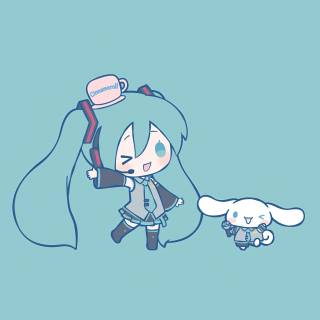 Miku and cinnamoroll chibi (also on one of those keychains that you can get at five below!)