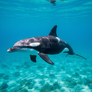Bottlenose Dolphin + Orca Whale