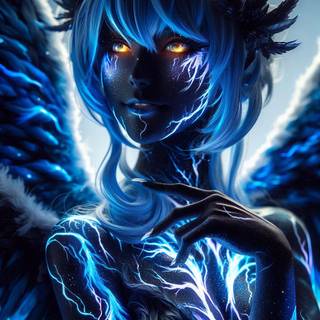 A beautiful young winged fairy