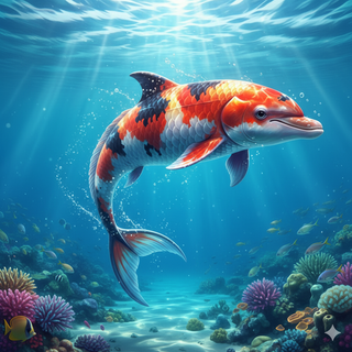 Koi Fish + Dolphin