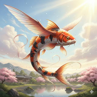 Flying Fish + Koi Fish