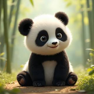 Fluffy Little Positive Panda