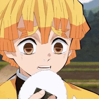 Zenitsu eating Onigiri GIF