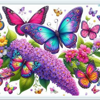 BUTTERFLIES AND FLOWERS