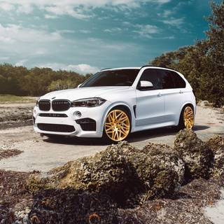 BMW X5 M 2018 white luxury SUV
