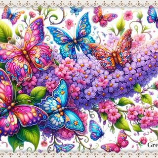 BUTTERFLIES AND FLOWERS