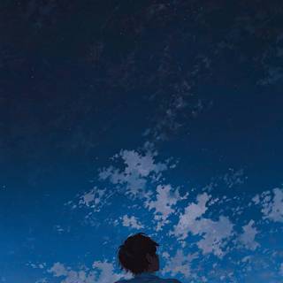 A lonely boy in the night sky