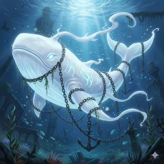 Fakemon Pokemon: Ghostly White Whale aka Moby Dick
