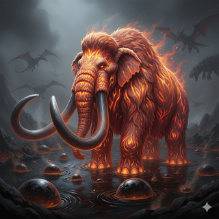 Fakemon Pokemon: Tarpit Woolly Mammoth