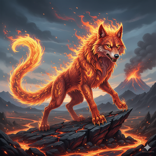 Fakemon Pokemon: Fire Wolf