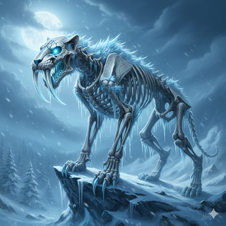 Fakemon Pokemon: Undead Frozen Skeletal Smilodon