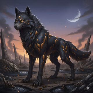 Fakemon Pokemon: Tarpit Dire Wolf