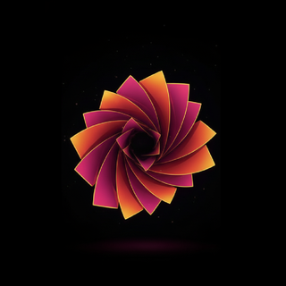 Dark Minimal Swirl / Phoenix Bloom / Orange & Magenta Spiral / Abstract Blossom