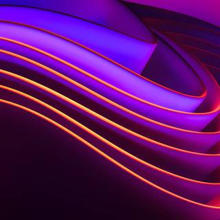 Glowing Cyber Wave / Neon Ribbons Abstract / Windows 11 Purple Swirl / Vibrant Edge Flow 4K
