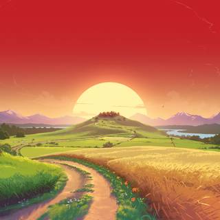 Countryside Landscape Illustration