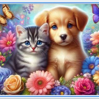 PUPPY AND KITTEN