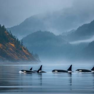 Pod Of Killer Whales