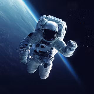 Spaceman Floating In Space