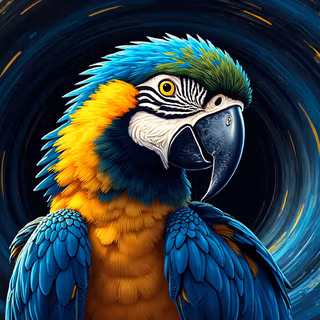 Painted Blue & Yellow Macaw