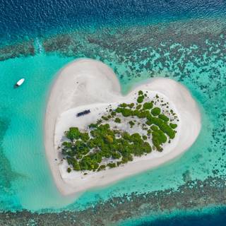 Heart Shaped Island View From Above