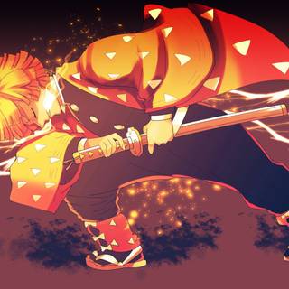 4k zenitsu Demon Slayer wallpaper
