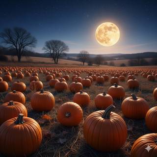 Pumpkin Harvest Yellow Moon