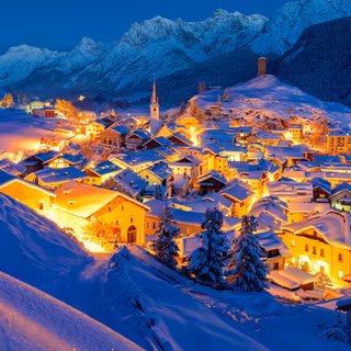 Snowy Mountain Town