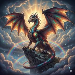 Vibrant Rainbow Dragon