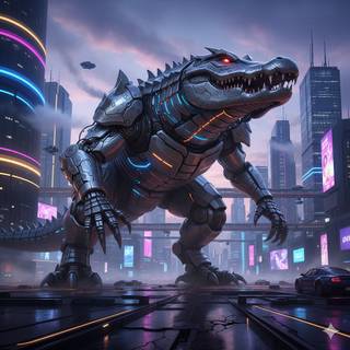 Giant Mecha Armored Alligator