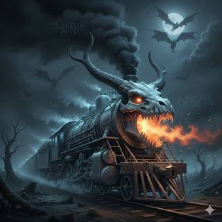 Ghost Train with Dragon Skull