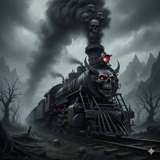 Evil Train with Skulls