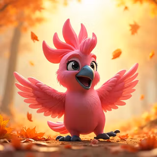 Cartoon Pink Cockatoo