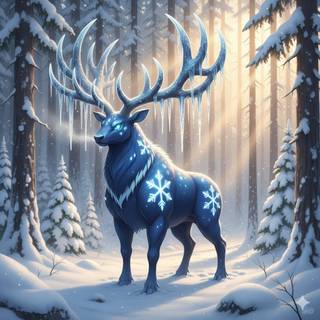 Fakemon Pokemon: Large Elk (Winter)