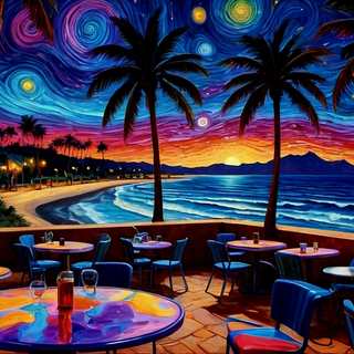 starry night in the beach