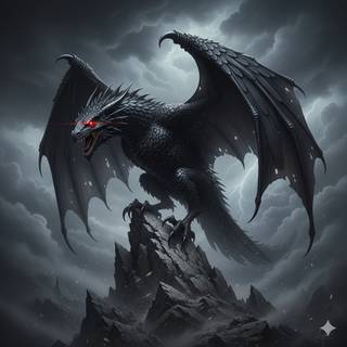 Raven morphed into a Giant Terrifying Dragon