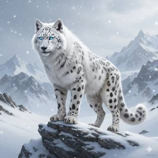 Arctic Wolf + Snow Leopard